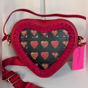 Betsey Johnson Red Heart Crossbody Bag Tote